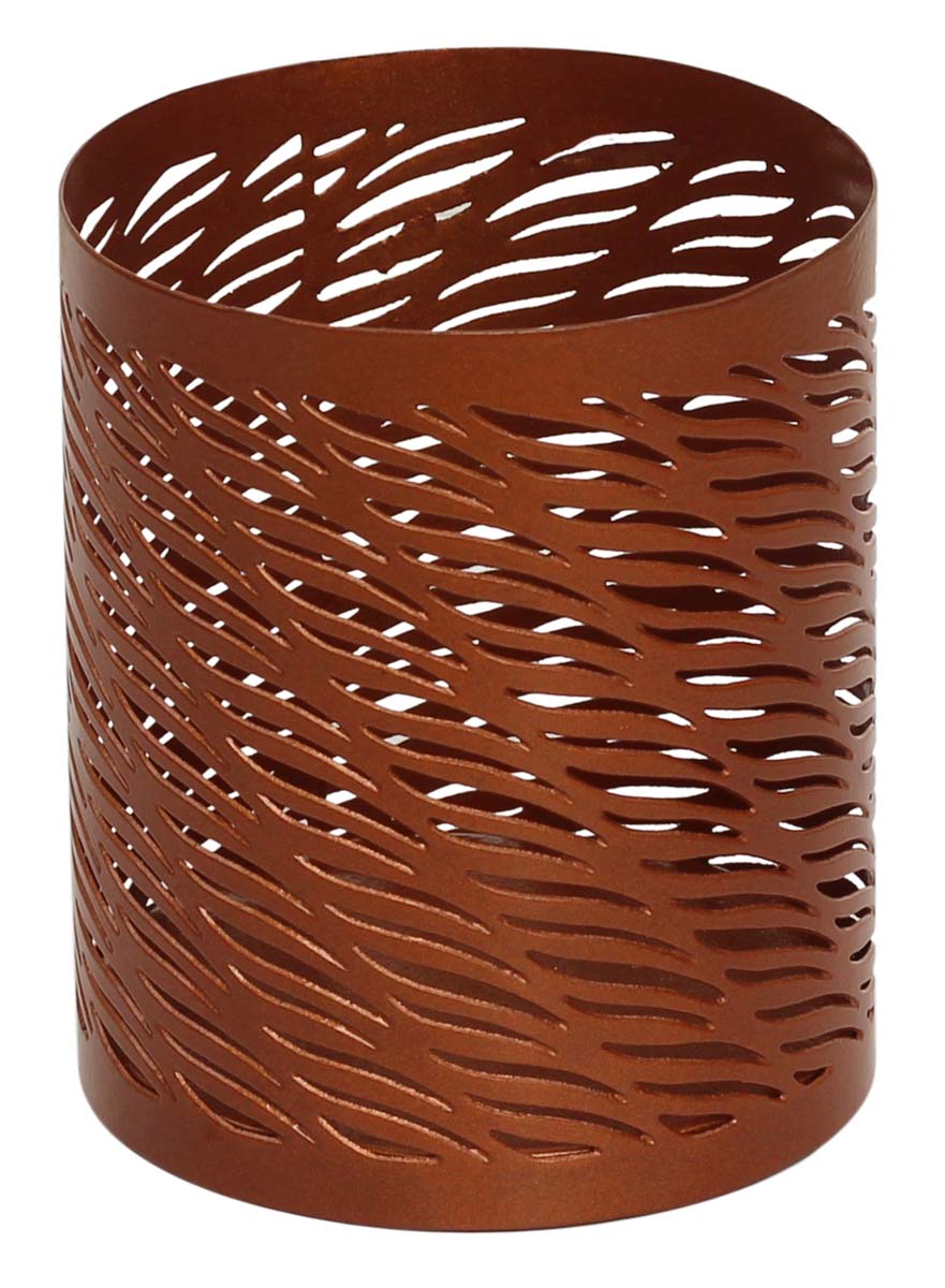 Brown Tea-Light Candle Holder – Handmade in Iron – Abstract Cut-Outs – Unique Votive Candle Stands – Home Décor / Gifts from India  - Buy in Bulk Wholesale